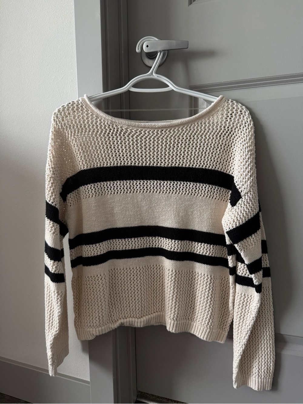 Sanctuary sporty stripe open knit sweater